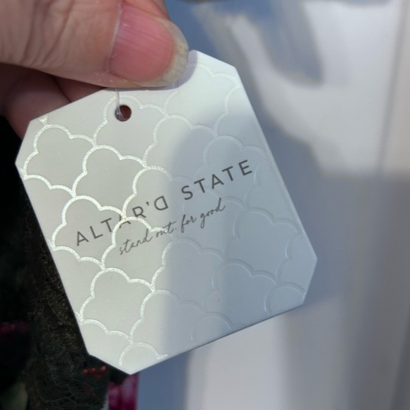 Altar’d State Clydie floral maxi dress with hunter green lace, size XL - Picture 6 of 10